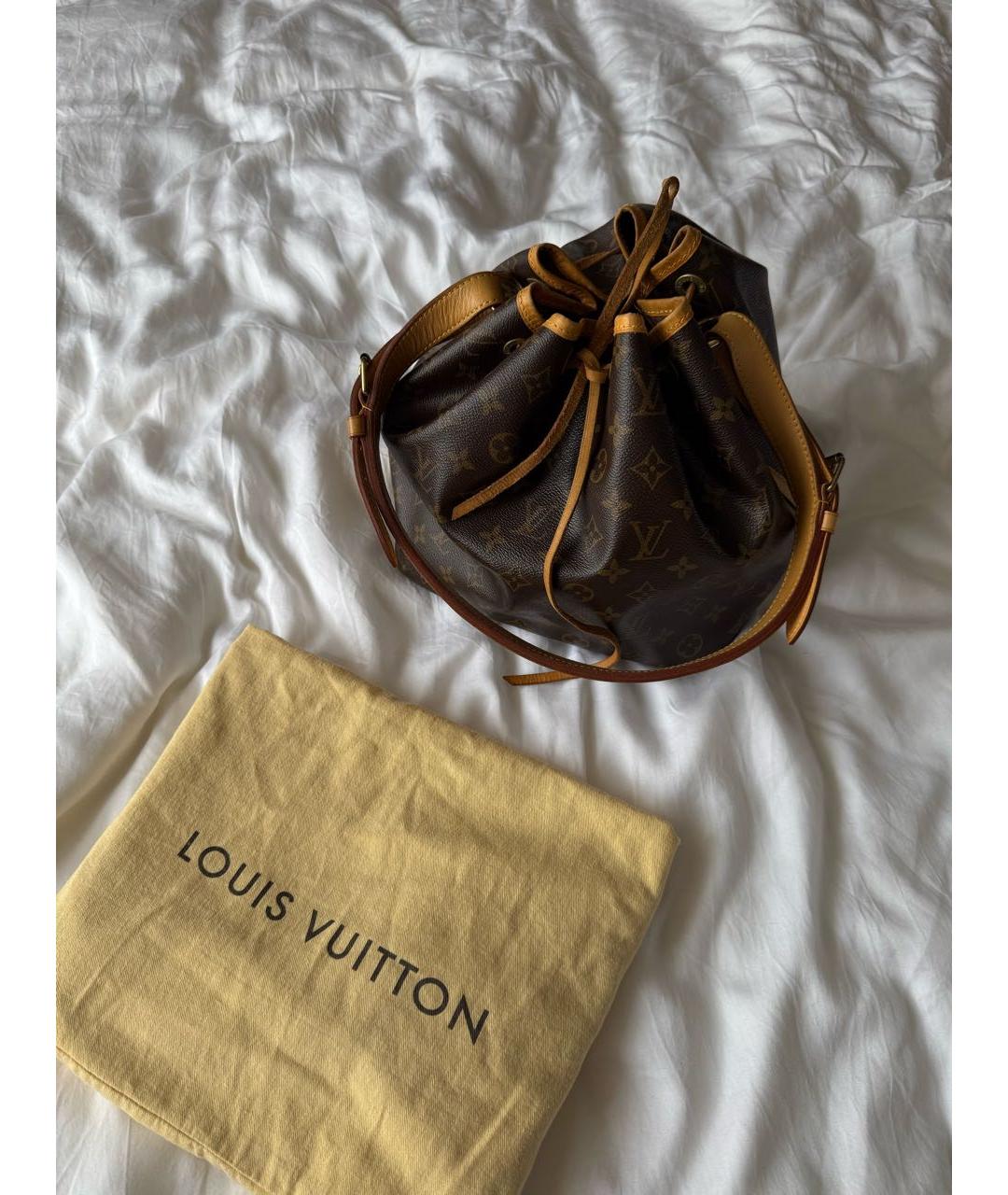 LOUIS VUITTON Коричневая кожаная сумка через плечо, фото 8