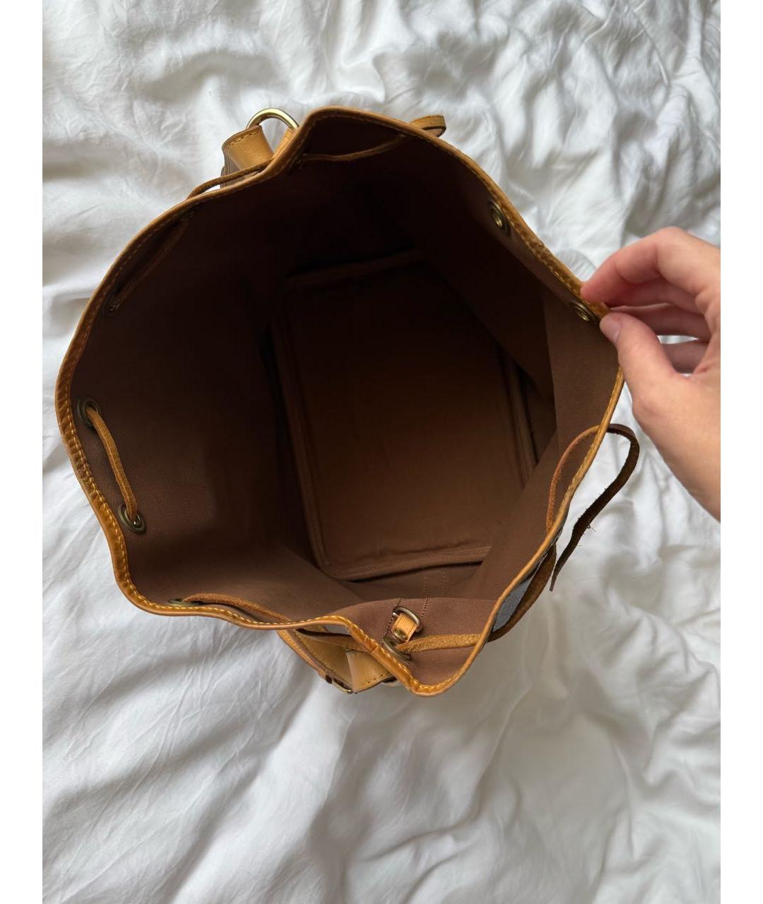 LOUIS VUITTON Коричневая кожаная сумка через плечо, фото 4