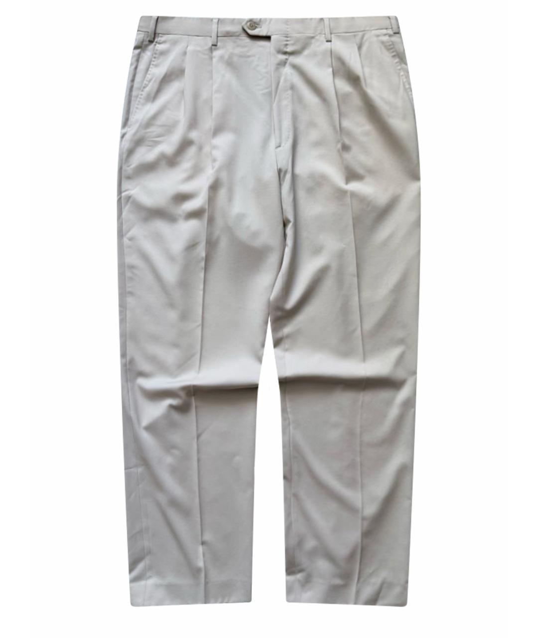 BRIONI Бежевые хлопковые классические брюки, фото 1