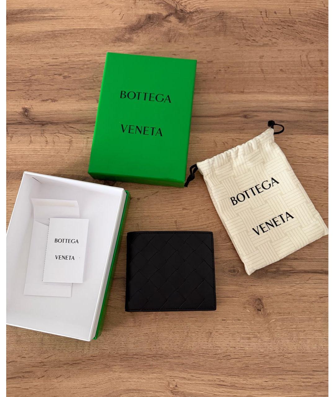 BOTTEGA VENETA Черный кожаный кошелек, фото 4