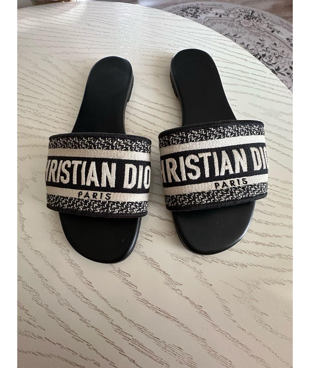 CHRISTIAN DIOR Кожаные шлепанцы, фото 6