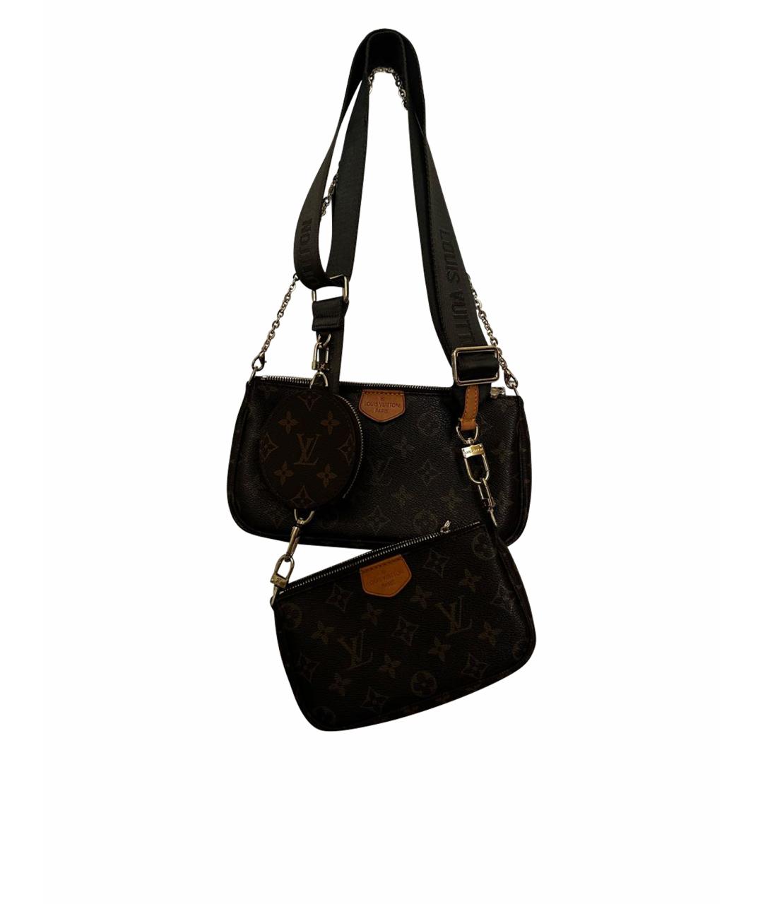 LOUIS VUITTON Коричневая кожаная сумка через плечо, фото 1