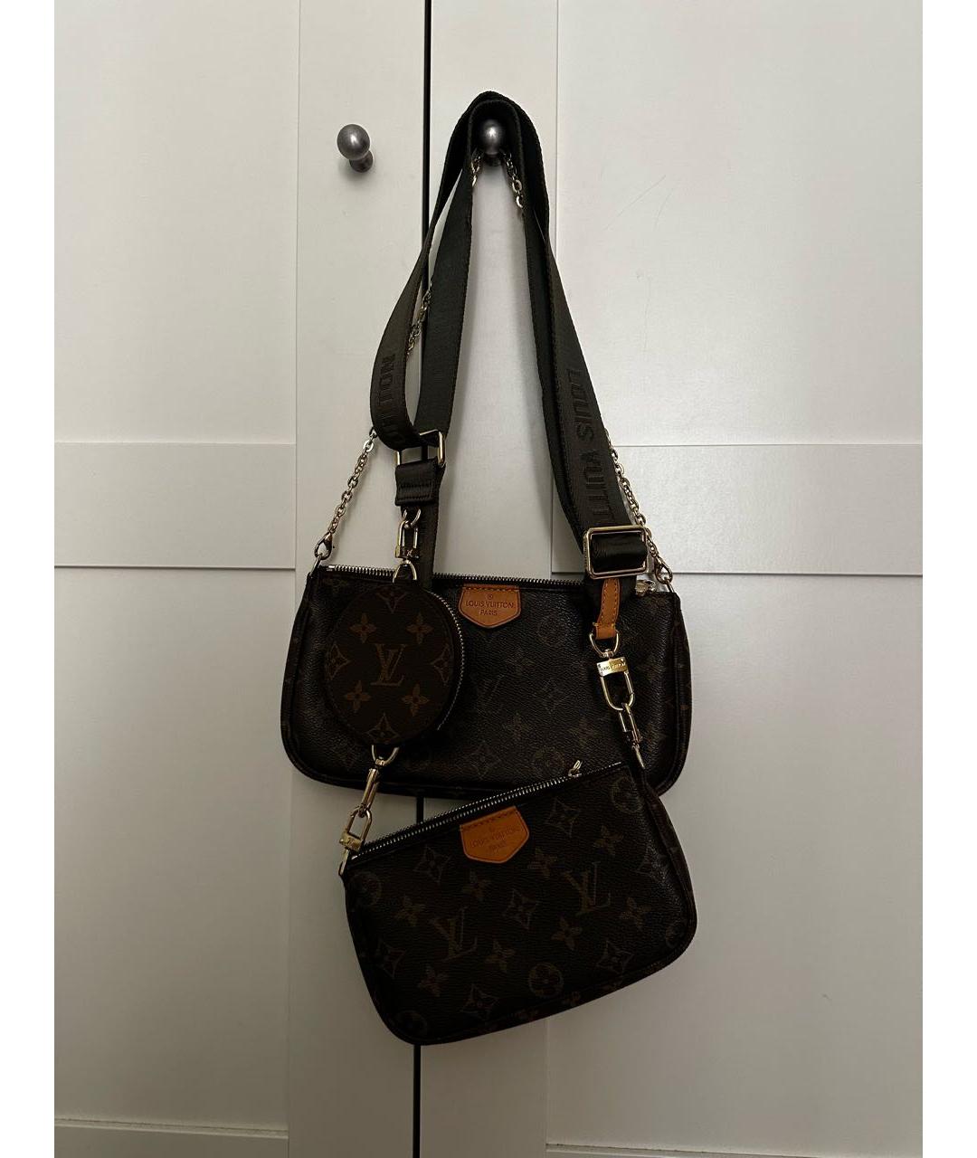 LOUIS VUITTON Коричневая кожаная сумка через плечо, фото 5
