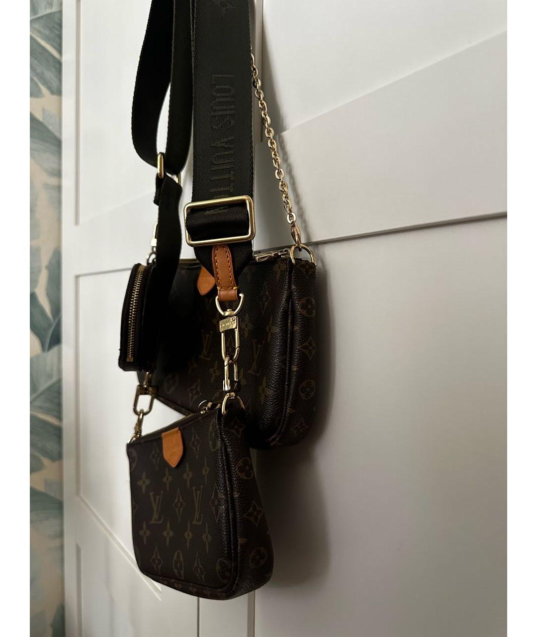 LOUIS VUITTON Коричневая кожаная сумка через плечо, фото 2