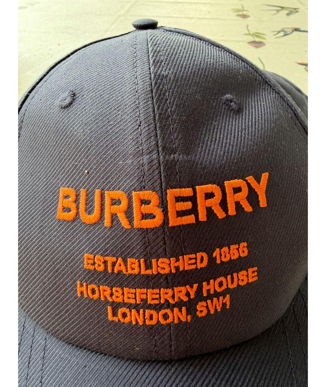 BURBERRY Темно-синяя хлопковая кепка/бейсболка, фото 4