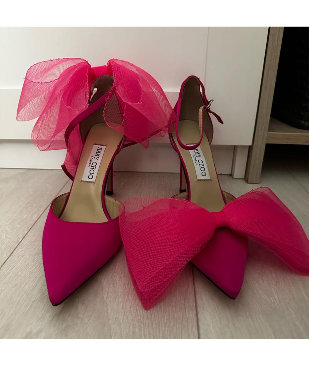 JIMMY CHOO Розовые текстильные туфли, фото 2