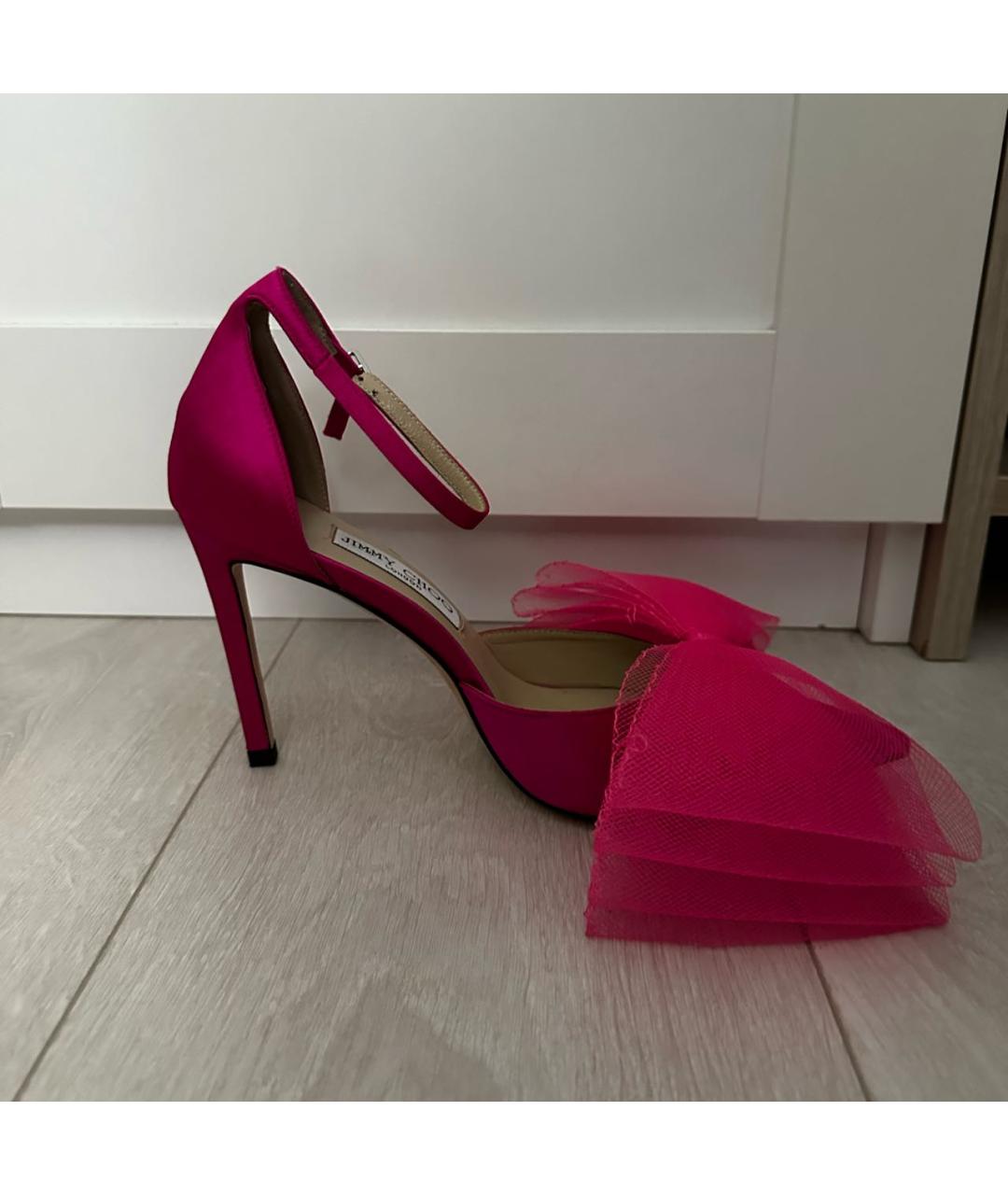 JIMMY CHOO Розовые текстильные туфли, фото 5