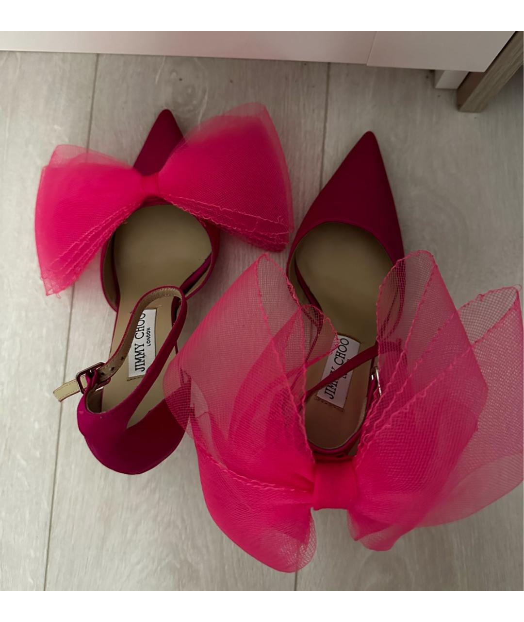 JIMMY CHOO Розовые текстильные туфли, фото 3
