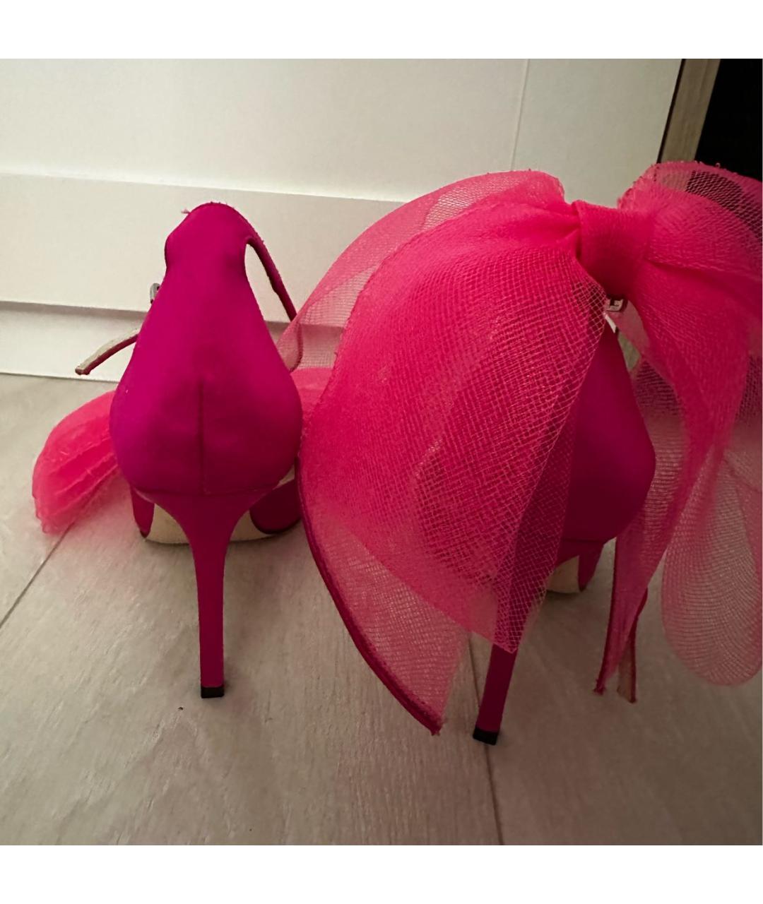 JIMMY CHOO Розовые текстильные туфли, фото 4