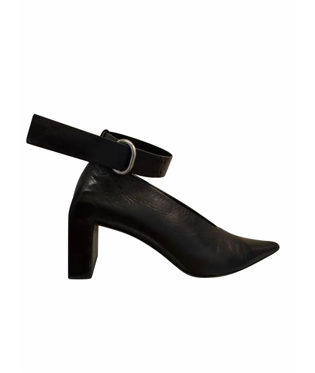 JIL SANDER Черные кожаные туфли, фото 1