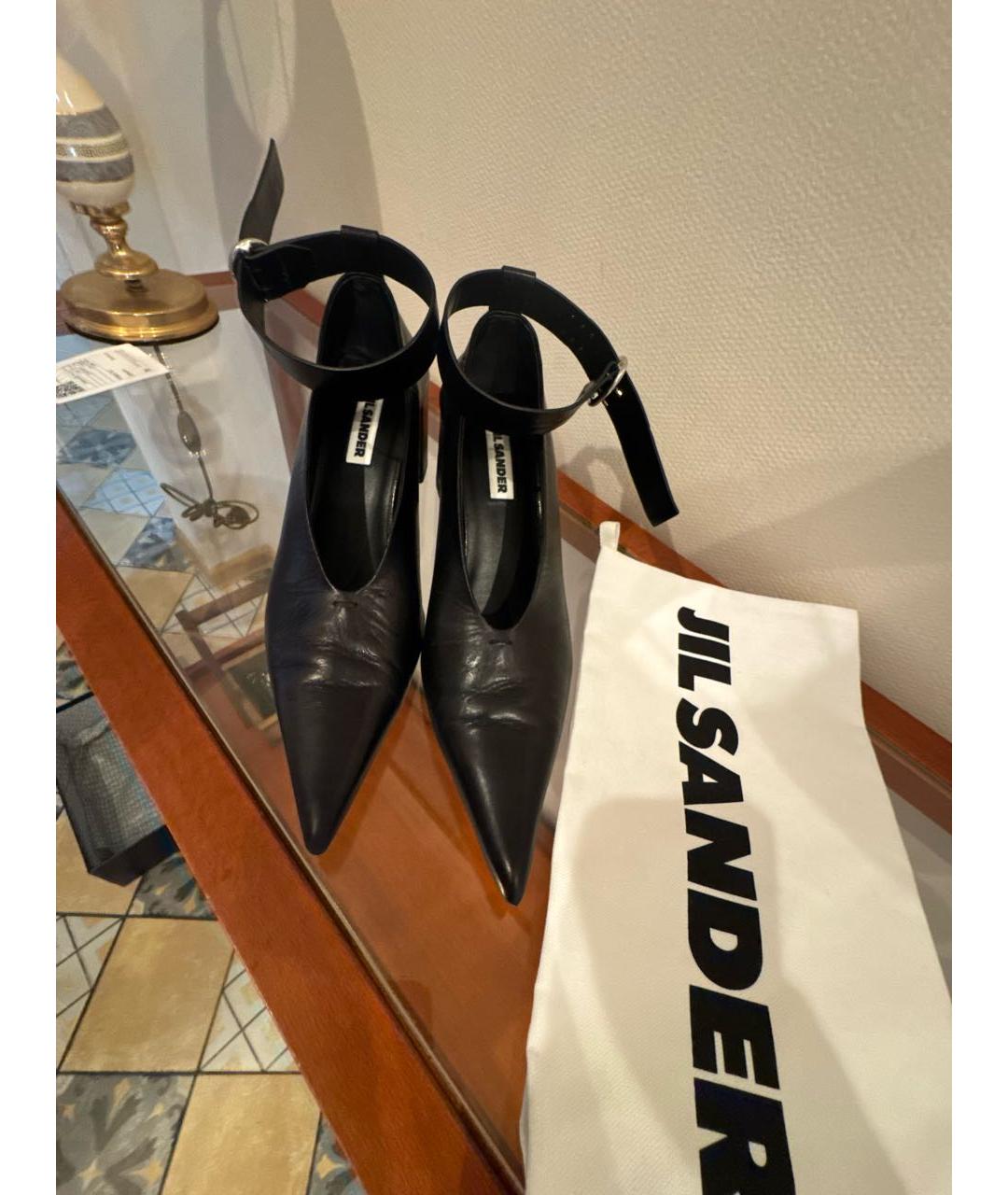JIL SANDER Черные кожаные туфли, фото 6