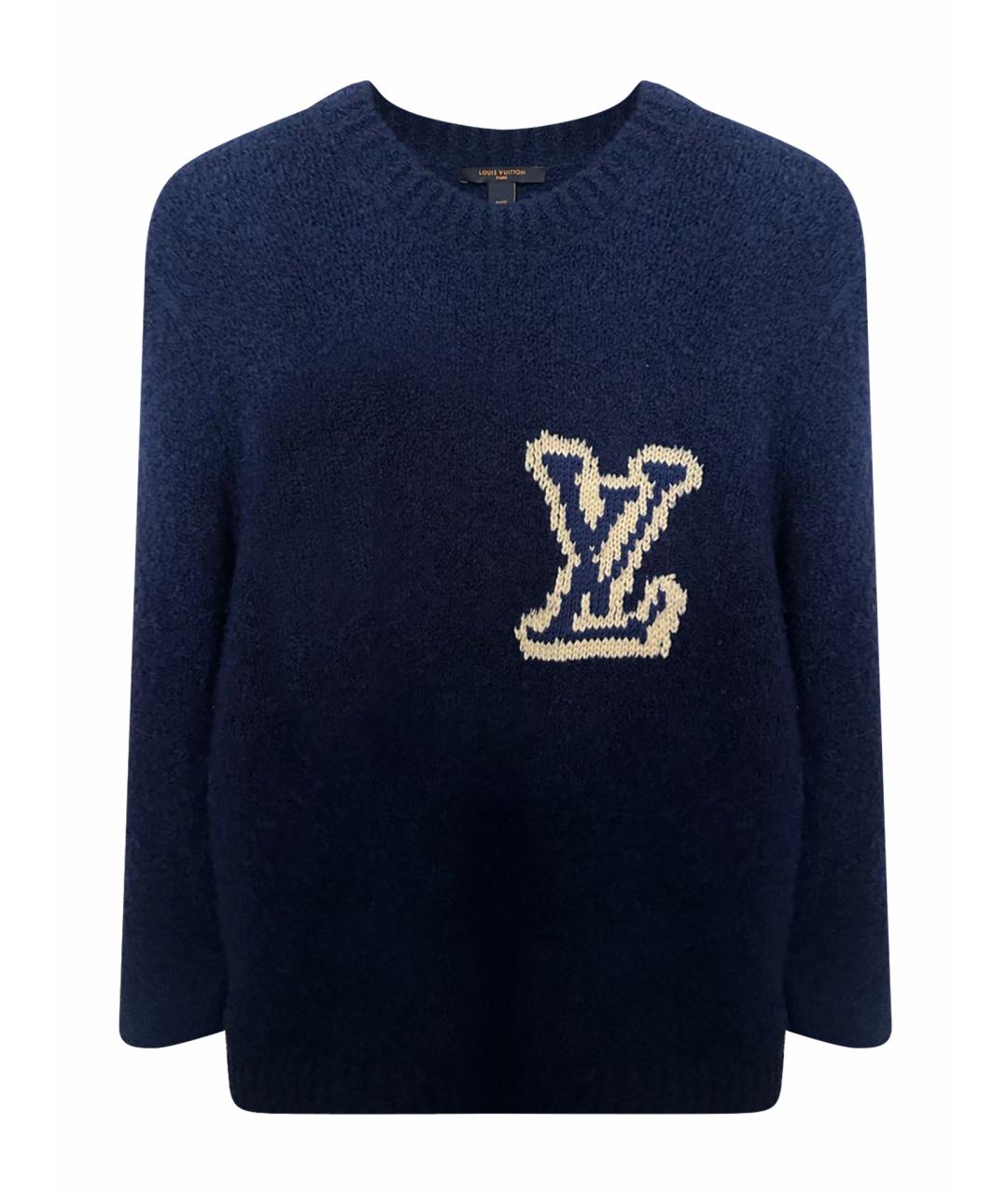 LOUIS VUITTON Синий шерстяной джемпер / свитер, фото 1