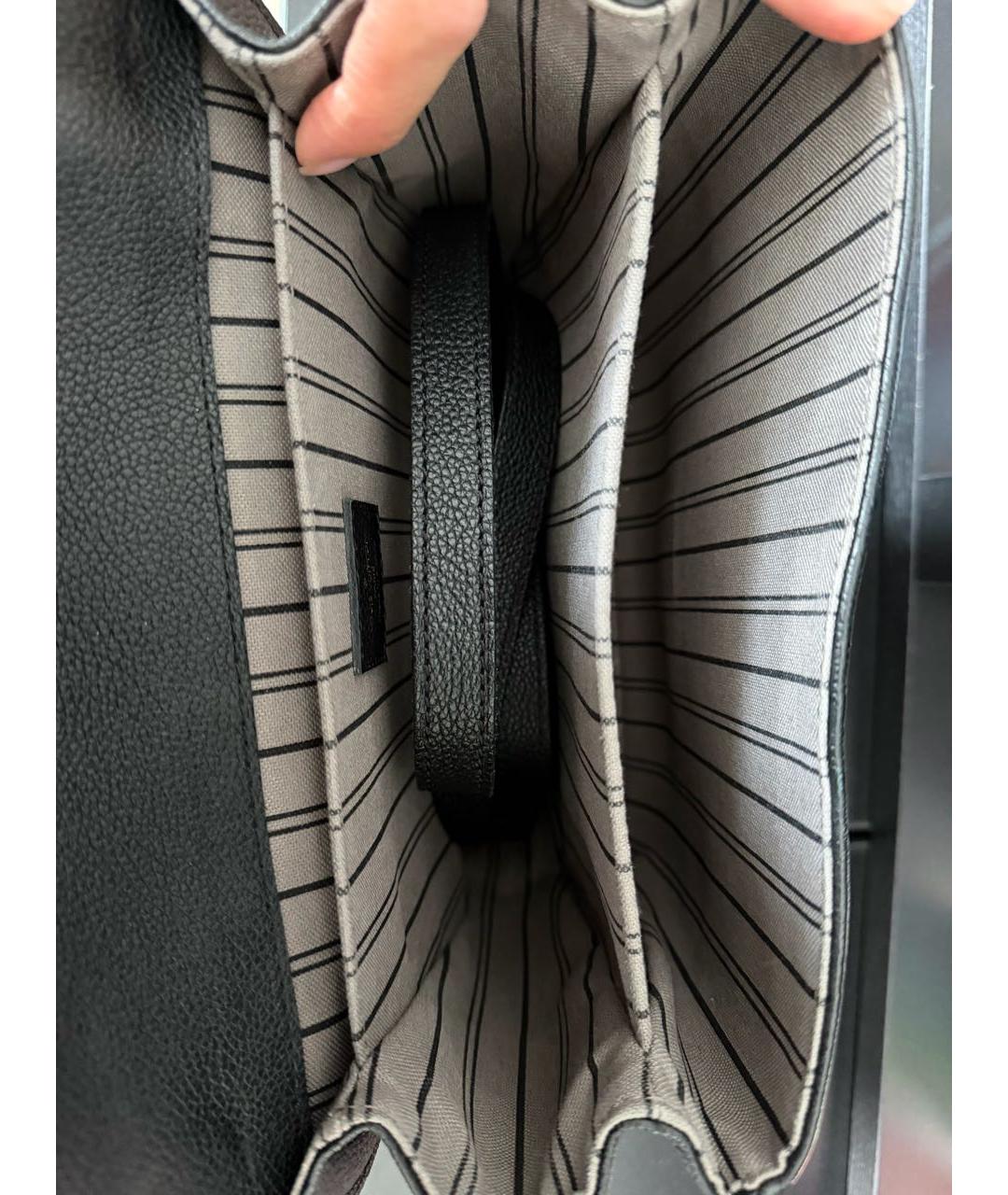 LOUIS VUITTON Черная кожаная сумка через плечо, фото 4