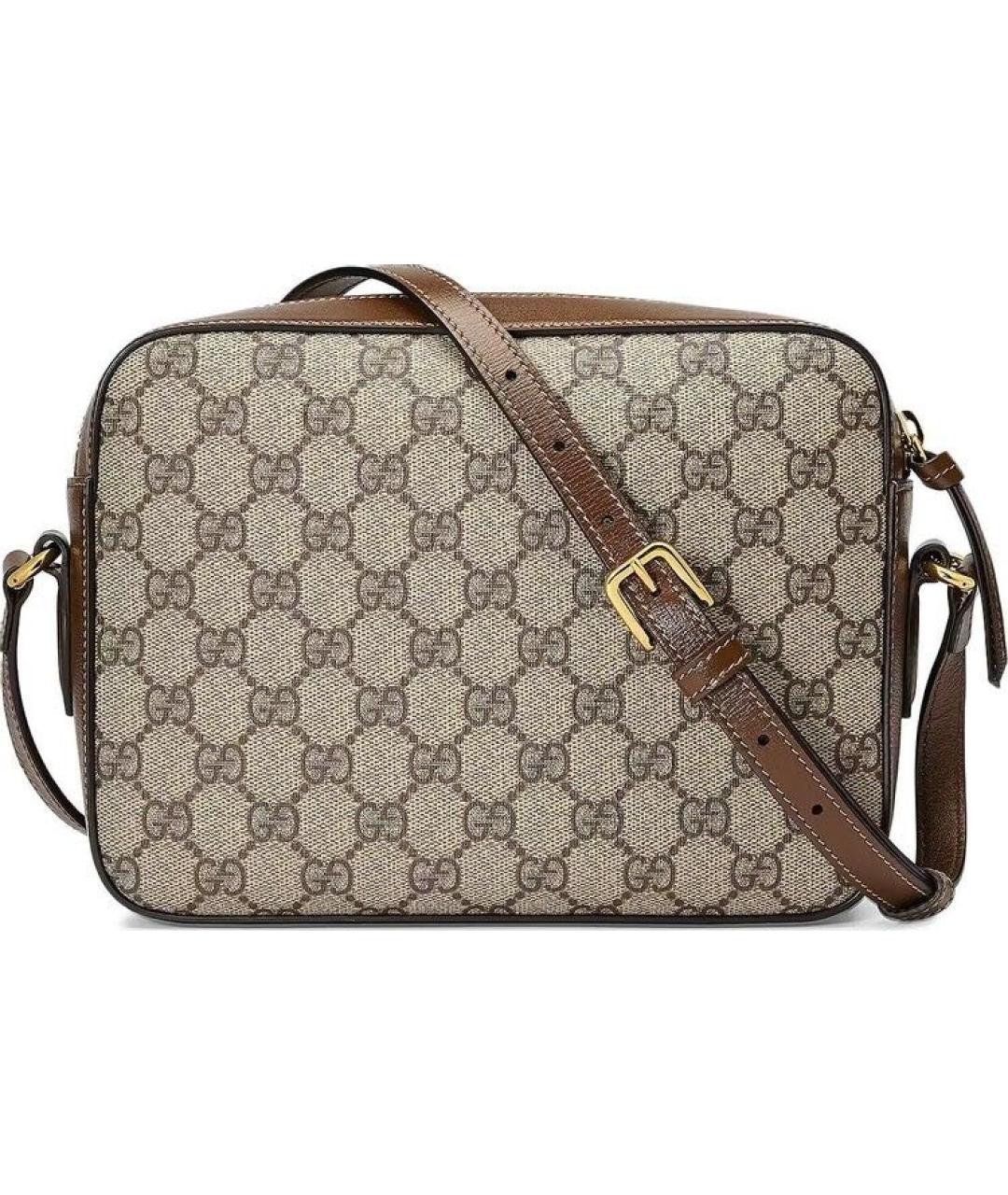 GUCCI Коричневая кожаная сумка через плечо, фото 3