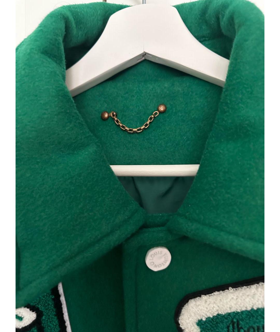 LOUIS VUITTON Зеленая кожаная куртка, фото 3