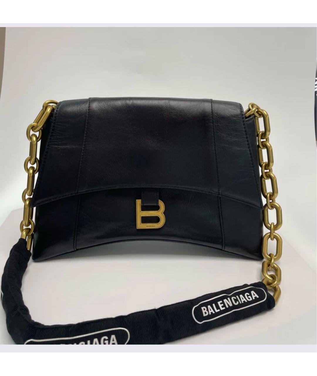 BALENCIAGA Черная кожаная сумка через плечо, фото 4
