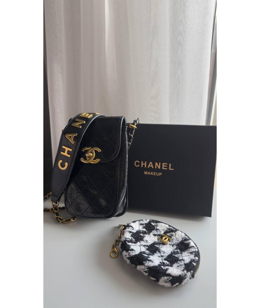 CHANEL Черная кожаная косметичка, фото 2