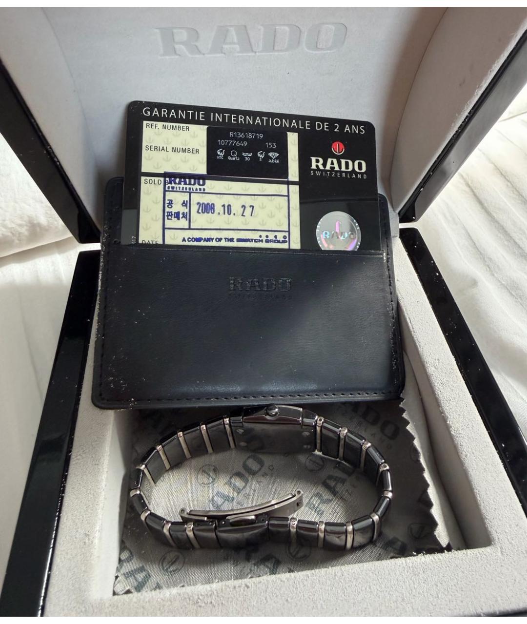 RADO Черные керамические часы, фото 4