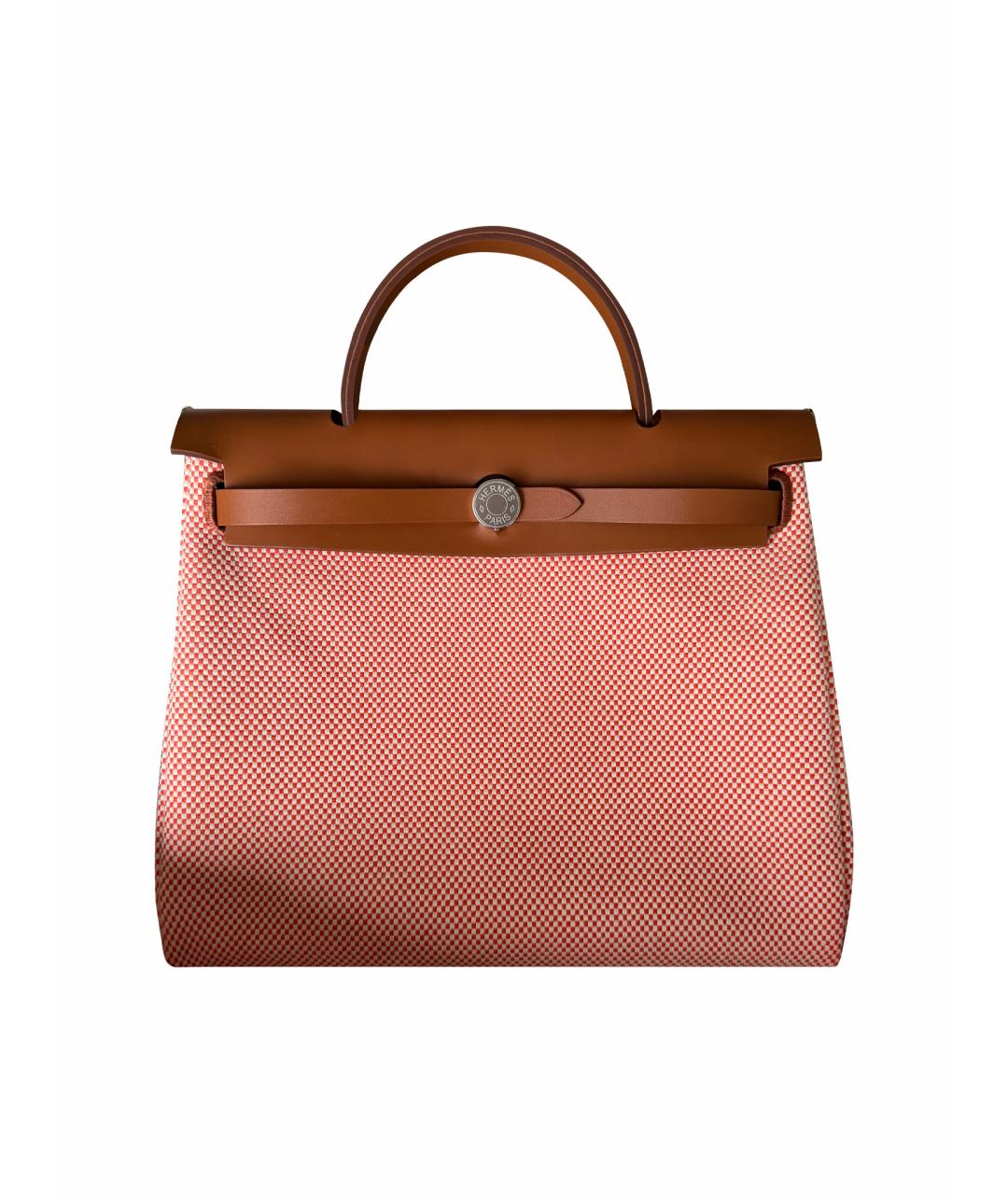 HERMES Коралловая сумка тоут из искусственной кожи, фото 1