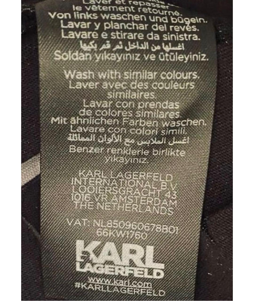 KARL LAGERFELD Черная хлопковая футболка, фото 4