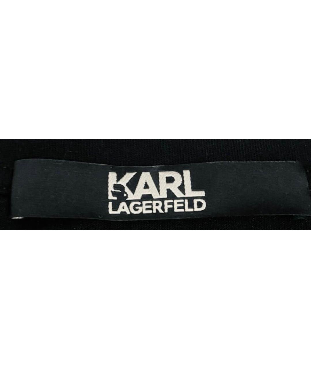 KARL LAGERFELD Черная хлопковая футболка, фото 3