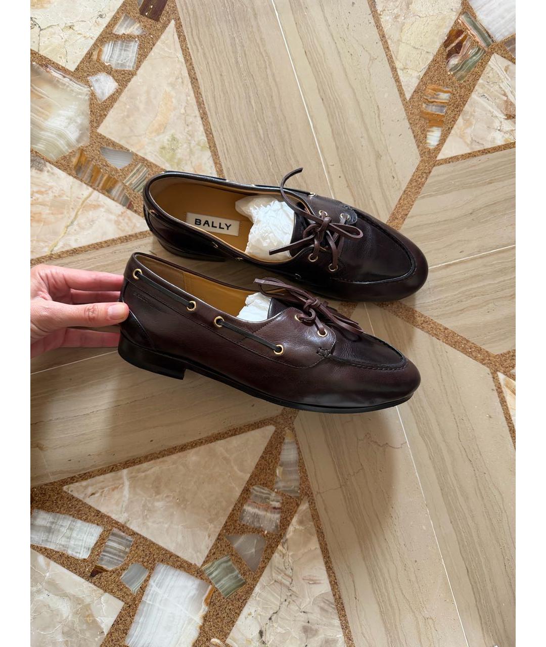 BALLY Коричневые кожаные лоферы, фото 8