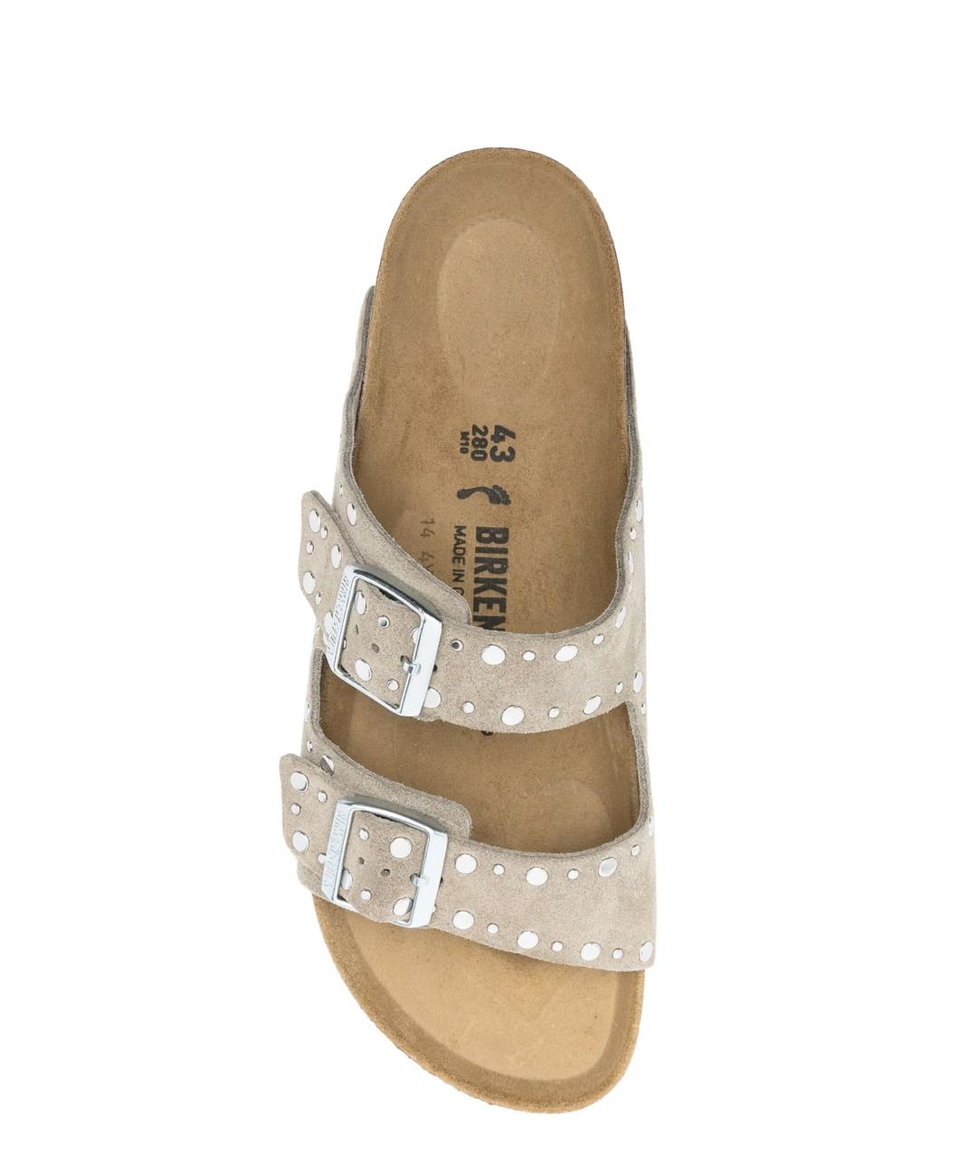 BIRKENSTOCK Бежевые замшевые сандалии, фото 4