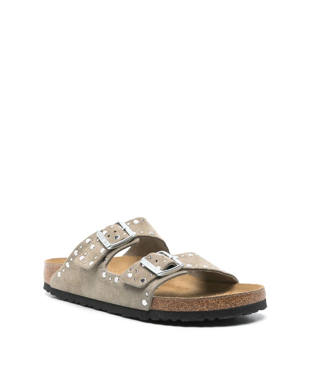 BIRKENSTOCK Бежевые замшевые сандалии, фото 2