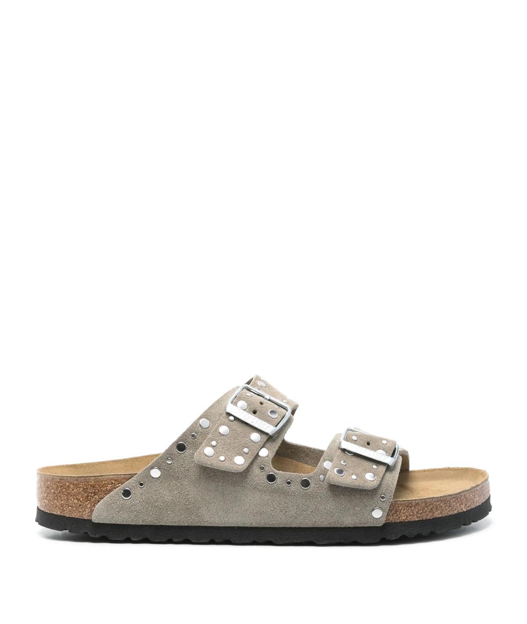BIRKENSTOCK Бежевые замшевые сандалии, фото 1