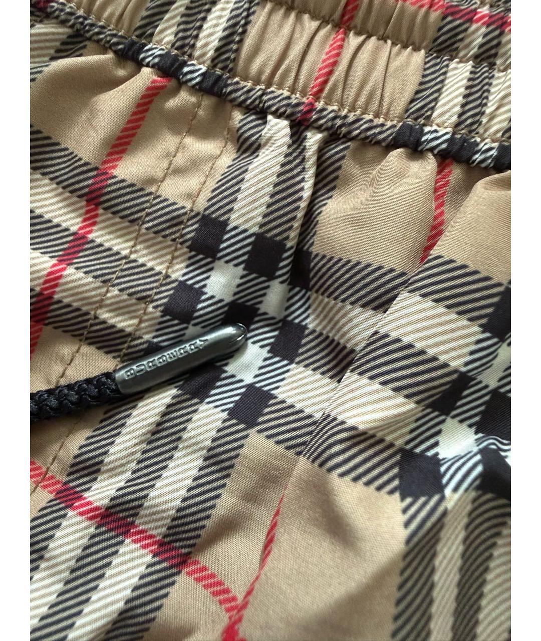 BURBERRY Коричневые полиэстеровые шорты, фото 7