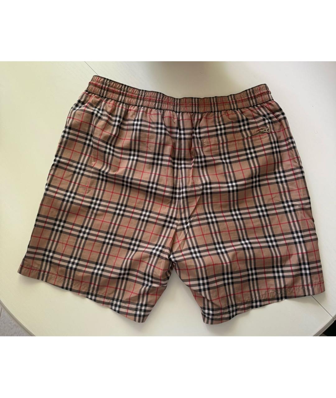 BURBERRY Коричневые полиэстеровые шорты, фото 2