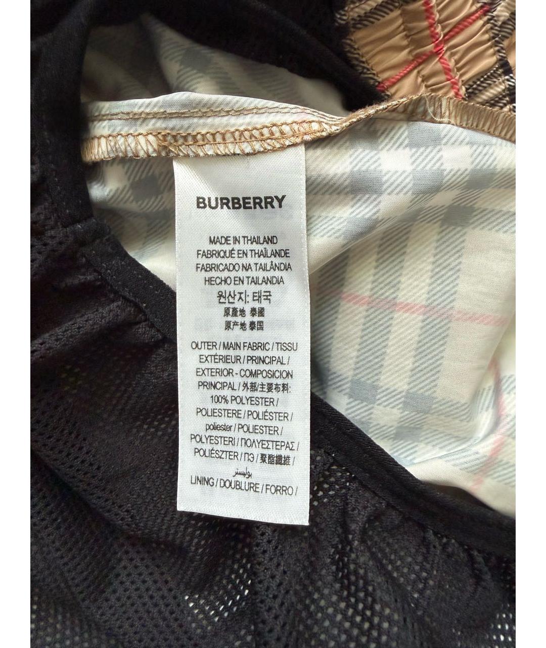 BURBERRY Коричневые полиэстеровые шорты, фото 5