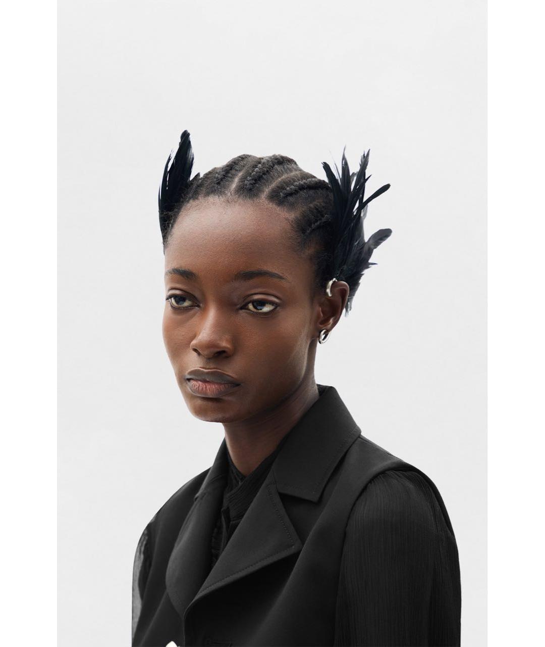 ANN DEMEULEMEESTER Черные латунные серьги, фото 3