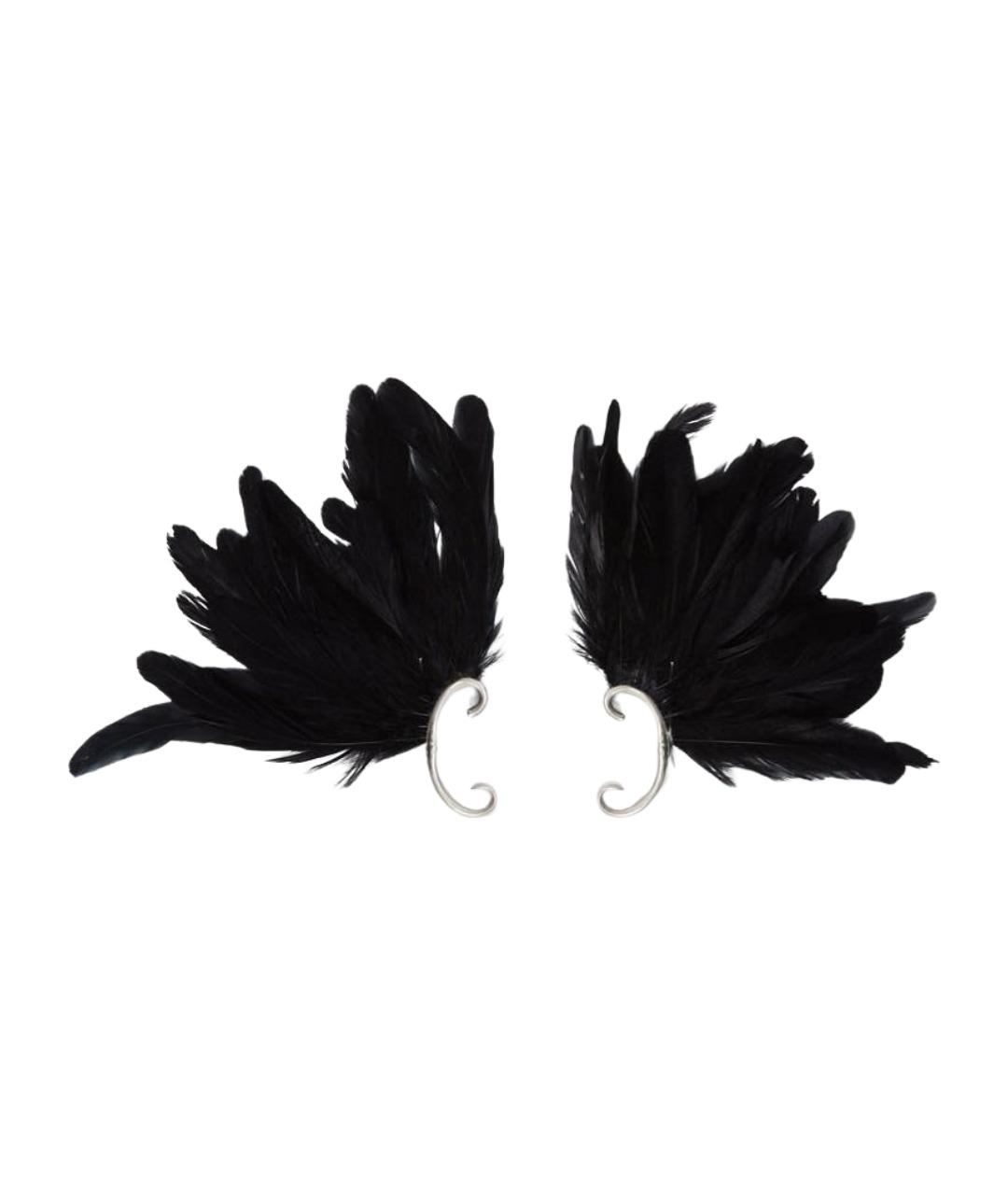 ANN DEMEULEMEESTER Черные латунные серьги, фото 1