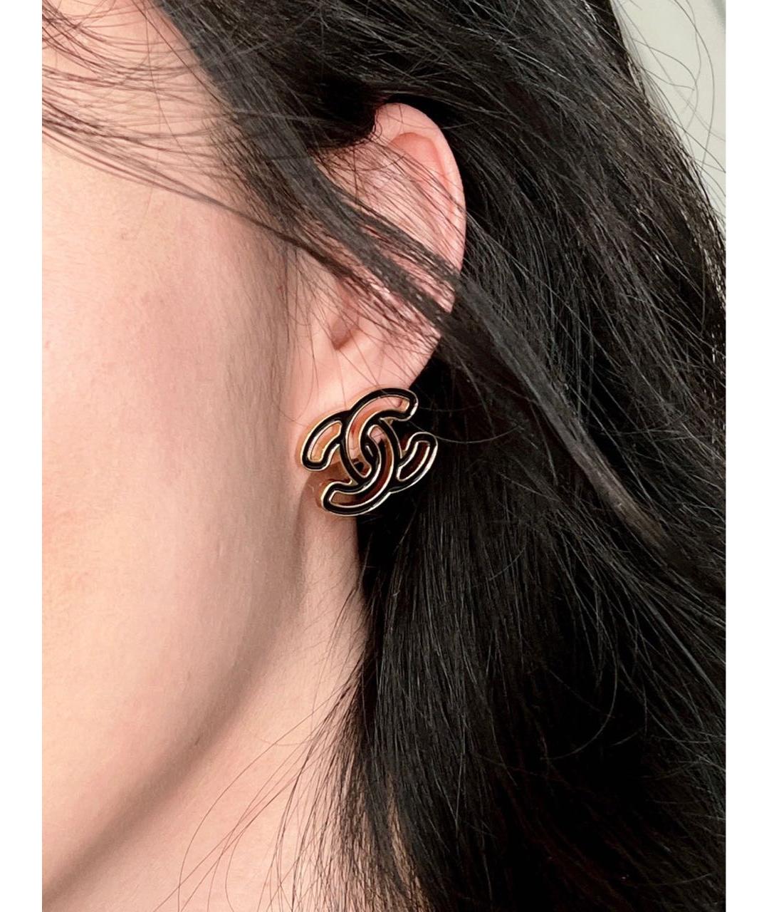 CHANEL Черные серьги, фото 4