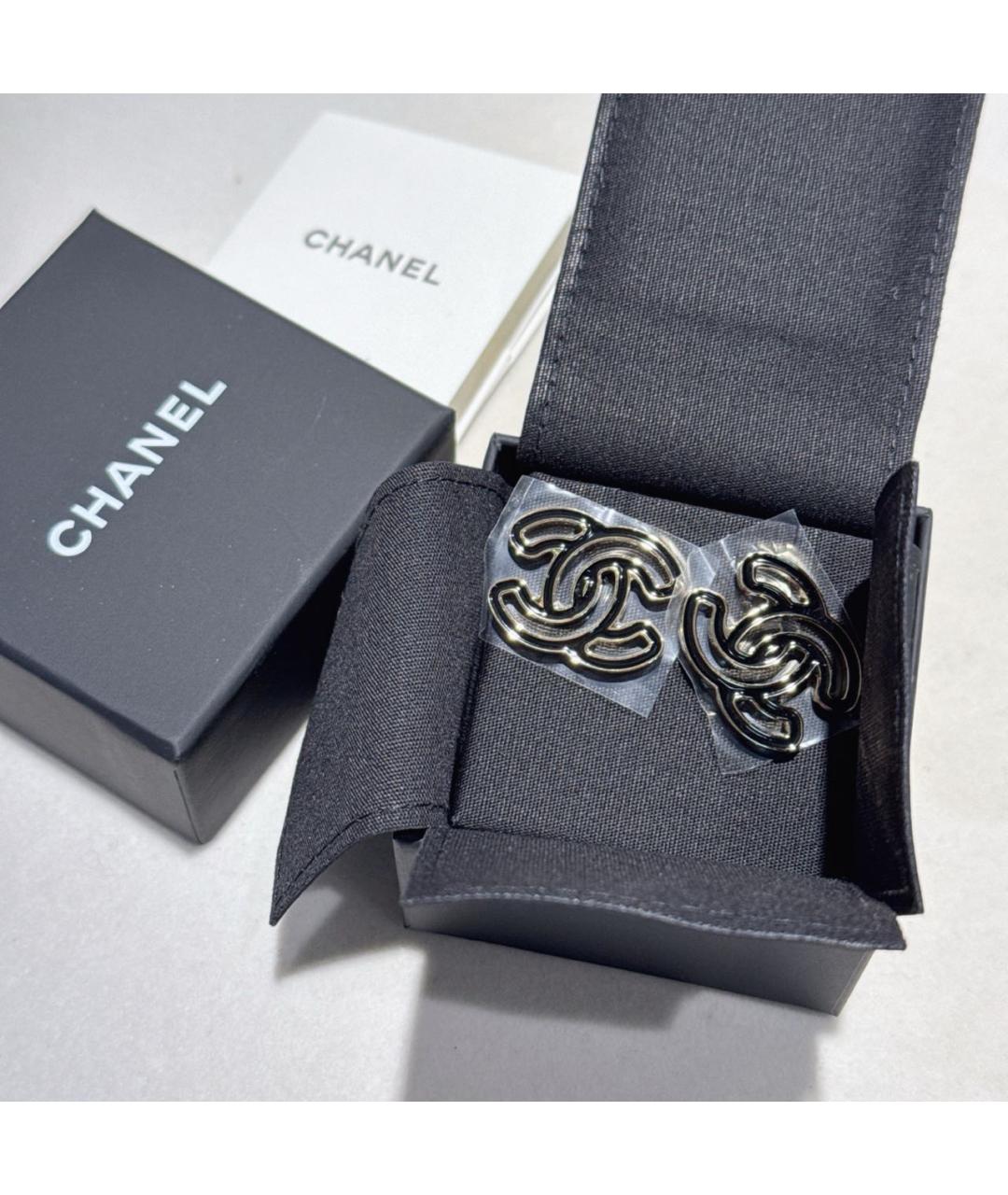 CHANEL Черные серьги, фото 5