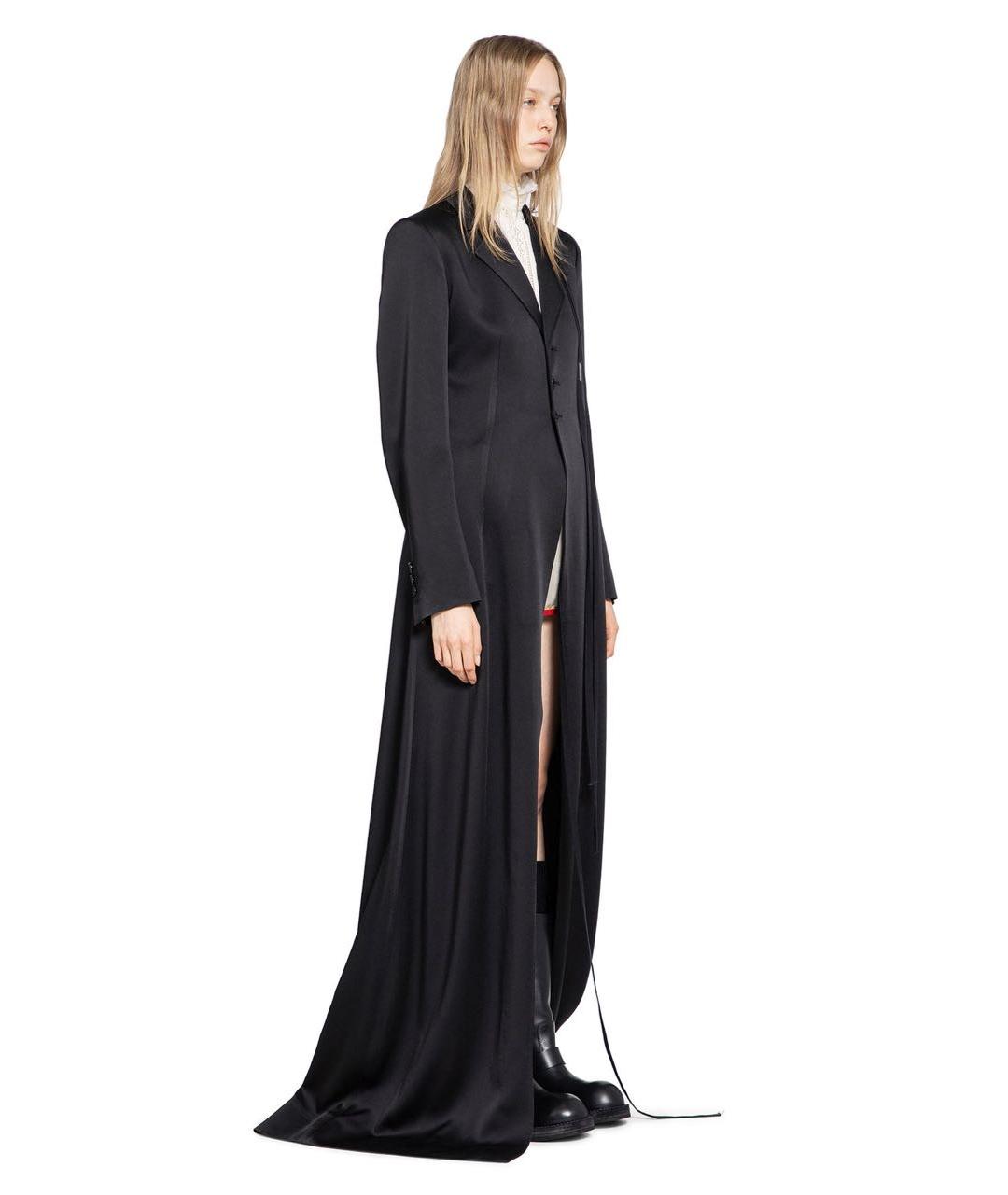 ANN DEMEULEMEESTER Черное ацетатное пальто, фото 3