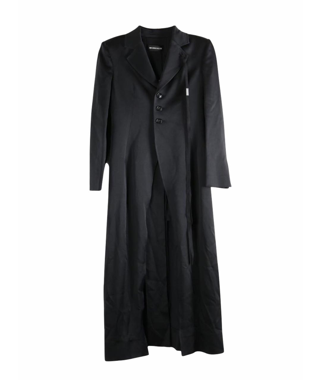 ANN DEMEULEMEESTER Черное ацетатное пальто, фото 1