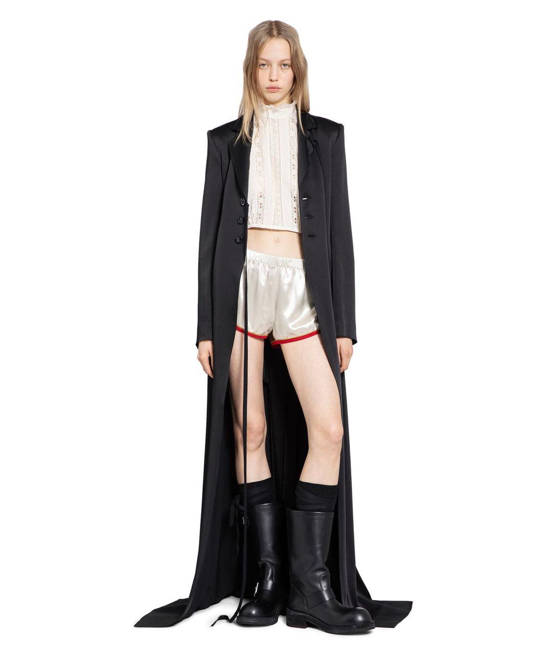 ANN DEMEULEMEESTER Черное ацетатное пальто, фото 7