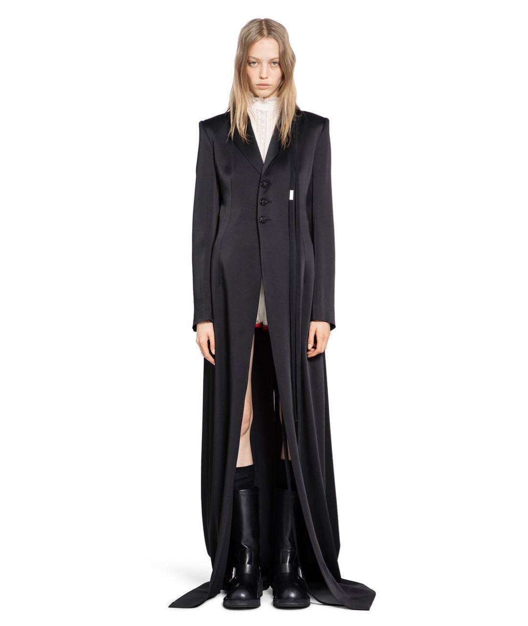 ANN DEMEULEMEESTER Черное ацетатное пальто, фото 2