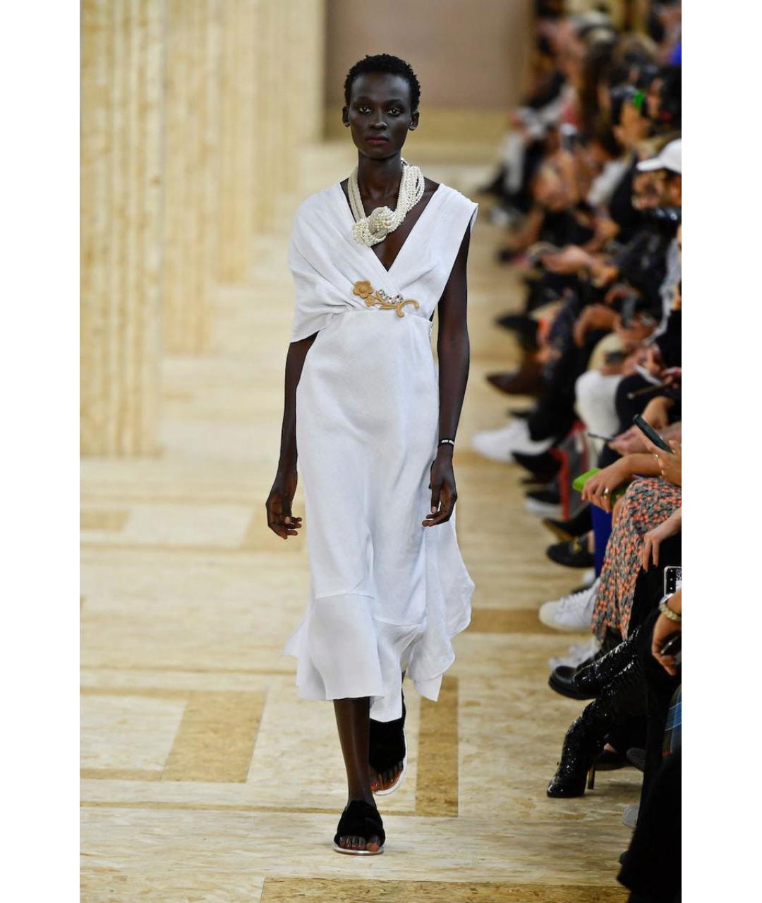 MIU MIU Белое льняное повседневное платье, фото 2