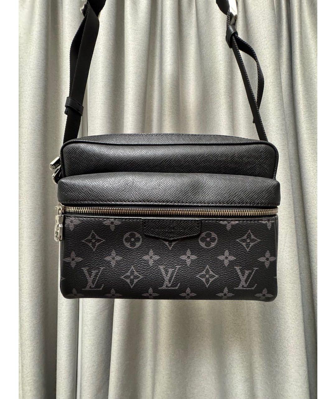 LOUIS VUITTON Черная кожаная сумка на плечо, фото 7