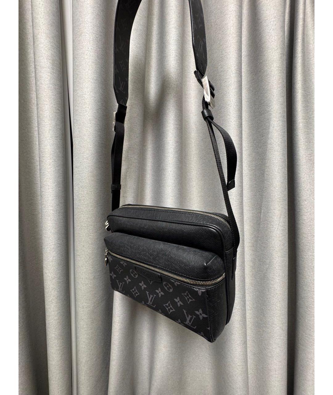 LOUIS VUITTON Черная кожаная сумка на плечо, фото 2