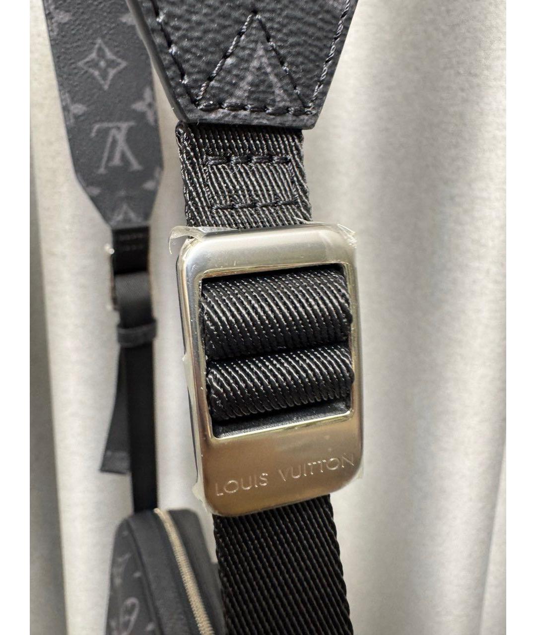 LOUIS VUITTON Черная кожаная сумка на плечо, фото 5