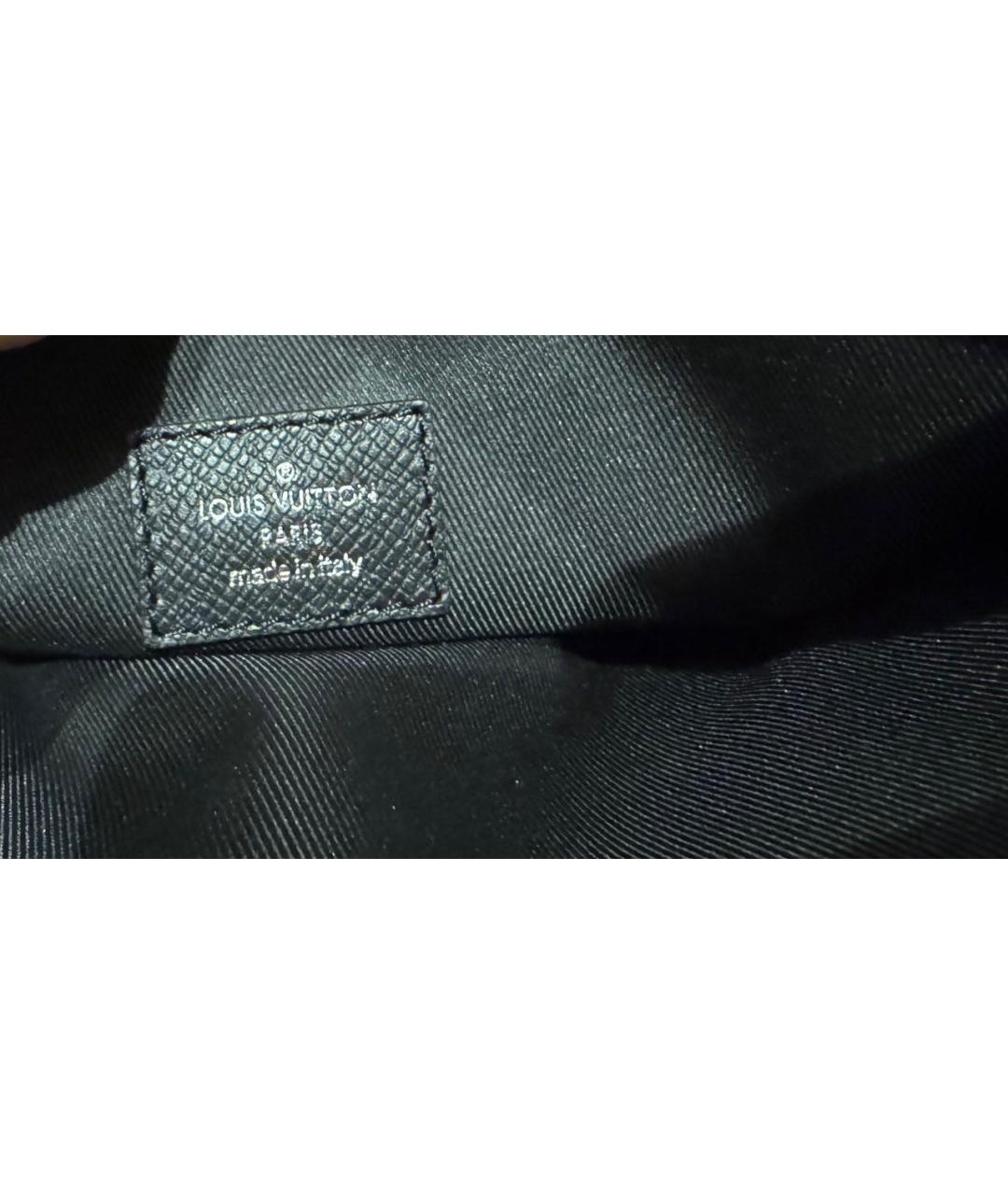 LOUIS VUITTON Черная кожаная сумка на плечо, фото 4
