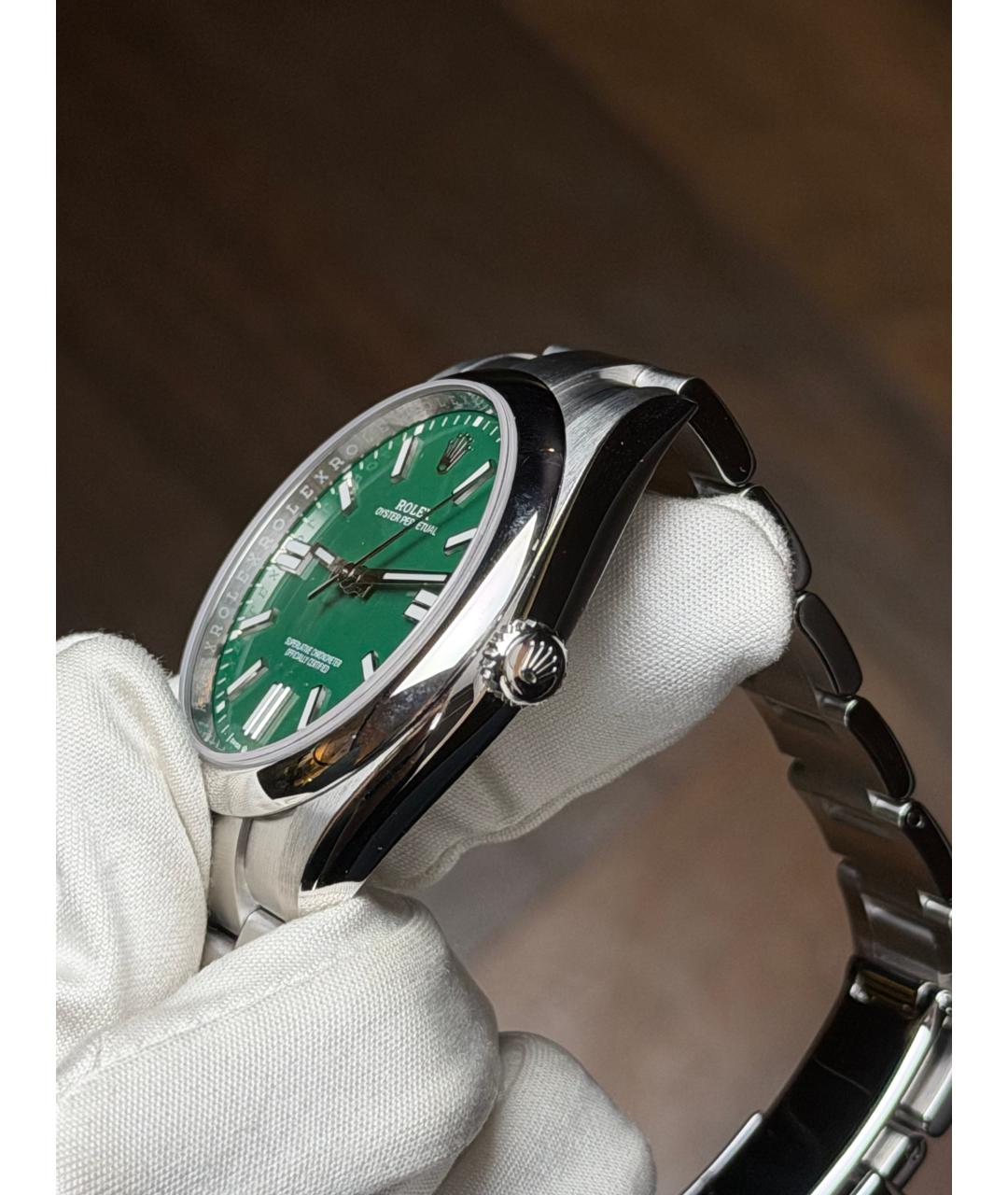 ROLEX Зеленые часы, фото 4