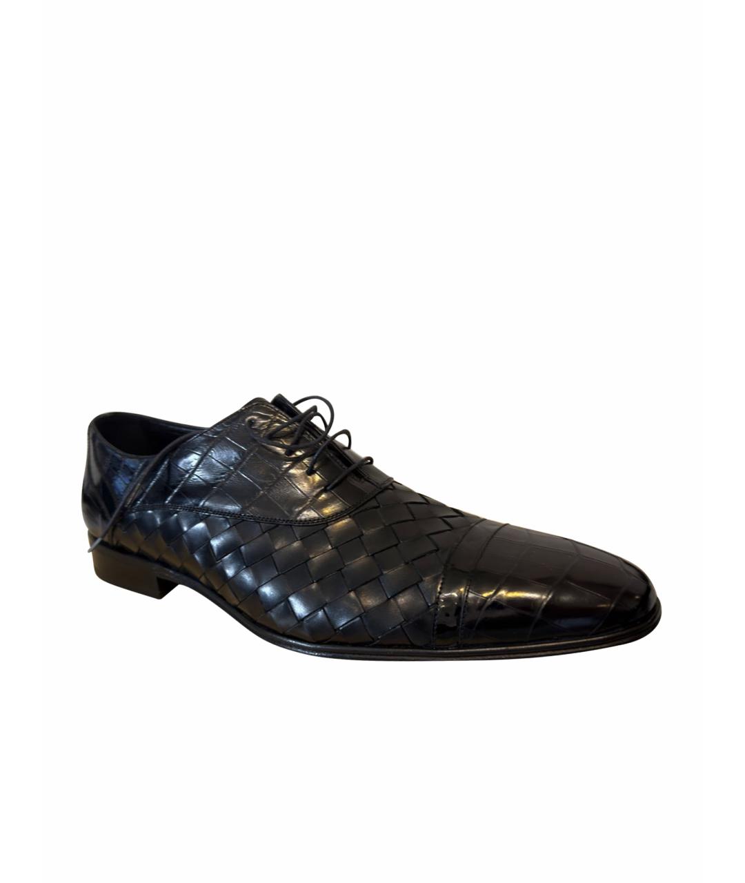DOLCE&GABBANA Черные кожаные туфли, фото 1