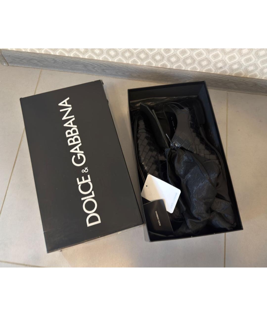DOLCE&GABBANA Черные кожаные туфли, фото 6