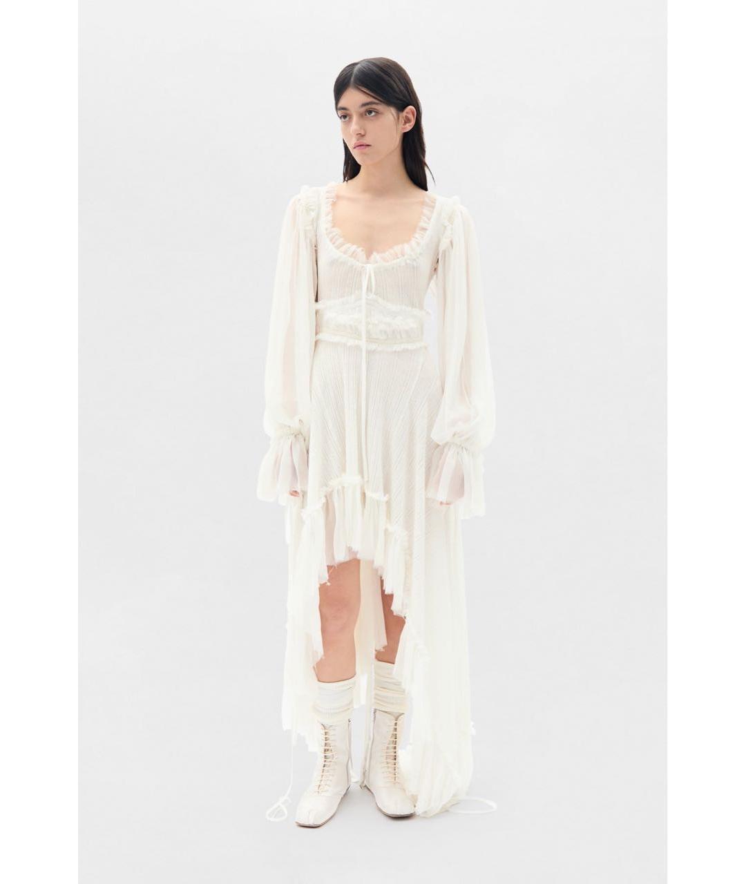 ANN DEMEULEMEESTER Белое вискозное вечернее платье, фото 2