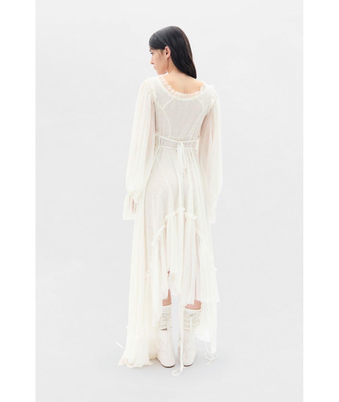 ANN DEMEULEMEESTER Белое вискозное вечернее платье, фото 4